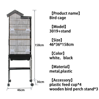 Grande cage à oiseaux en fer pour l'extérieur cage à oiseaux mobile avec roues vente en gros