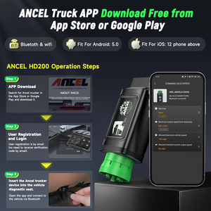 เครื่องสแกนวินิจฉัยรถบรรทุกดีเซล Ancel HD210 รุ่นพัฒนาพิเศษ แบบไร้สาย สำหรับงานหนัก พร้อม OBD2 /WiFi สำหรับกลุ่มรถบรรทุกนานาชาติ - Product Image 3