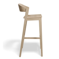 Chaise de bar moderne en bois massif avec pieds à dossier haut et design simple pour café, hôtel, restaurant, cuisine, tabouret, chaise de bar en bois massif