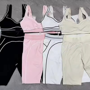 2026 Wholesale Fashion Yoga Pilates Stretch Seamless Ribbed High-Quality Yoga Sets 2 Pieces Set for Women - Product Image 1