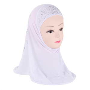 Vente chaude 3-7 ans fleurs perceuse foulards Six arabe Hijab petits enfants malais foulards enfants Hijab enfants filles - Product Image 2