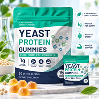 Gummies protéinés à la levure OEM ODM, 15g de protéines par paquet, sans sucre, protéines végétales, 30 paquets, étiquette privée, gummies nutritionnels à emporter