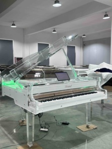 Piano de cola de cristal acrílico transparente de lujo de buena calidad, instrumento de teclado, Piano acústico con sistema de reproducción automática - Product Image 4