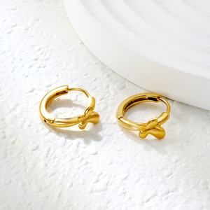 ต่างหูผีเสื้อแบบหนา ดีไซน์ใหม่ สแตนเลสชุบทอง 18K รูปทรงเรขาคณิต สำหรับผู้หญิง - Product Image 5