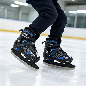 Patins à glace réglables pour adultes, hommes et femmes, bottes de patinage pour débutants, chaussures de patinage sur glace, hydrofuges, résistantes au froid, taille 30-44 - Product Image 2