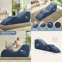 Canapé multifonctionnel en velours côtelé pour salon, fauteuil de relaxation avec coussin lombaire et repose-pieds, canapé ergonomique en mousse pour couple, idéal pour le yoga