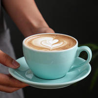 Vente en gros de tasses à thé en céramique de style classique réutilisables, ensembles de tasses et soucoupes, boîte cadeau, capacité 250 ml/90 ml, design floral, pour la maison et l'hôtel