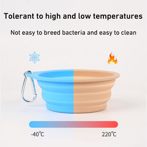 Tigela Dobrável de Silicone de Grau Alimentício Personalizável com Mosquetão, Tigela Portátil para Alimentação de Cães e Gatos para Viagens ao Ar Livre, Fácil de Limpar - Product Image 5
