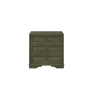 Mesita de noche con 3 cajones, mueble de almacenamiento de madera verde pistacho, muebles de dormitorio - Product Image 1