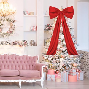 Grands nœuds papillon de luxe pour décorations de Noël et de mariage, nœuds géants en velours à suspendre au mur pour événements et fêtes de mariage - Product Image 4