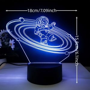 Giá bán buôn Phi Hành Gia chủ đề 3D ánh sáng ban đêm ABS cơ sở nhiều màu thay đổi LED cho tuổi teen phòng - Product Image 6