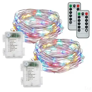 Fil de cuivre Flexible RGB blanc chaud, télécommande multifonctionnelle à couleur changeante, guirlande lumineuse LED pour le riz