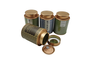 Giấy thẻ Vật liệu cơ thể màu đen trà lon tùy chỉnh in ấn lon thiếc sinh thái thân thiện 50 gram 100 gram 200 gram trà tông Canister - Product Image 3