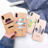 Hot-vente Usine En Gros Impression Personnalisée Étui En Bois Pour iPhone11 X XS 11pro MAX En Bois Manchon De Protection