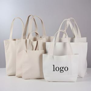 Bolsa de Mano de Poliéster Orgánica con Logotipo Personalizado, Bolsa de Compras de Lona Sublimada, Bolsa de Mano de Algodón Natural en Blanco - Product Image 1