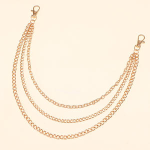 Cadena de pantalón multicapa dorada de aleación de zinc, estilo hip hop, para uso diario. - Product Image 2