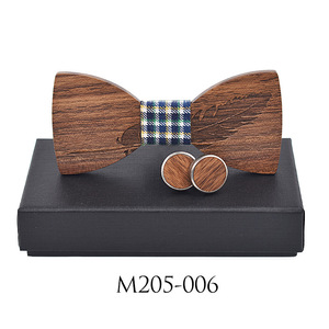 Nouvel ensemble de nœuds <span class=keywords><strong>papillon</strong></span> et boutons de manchette en <span class=keywords><strong>bois</strong></span> <span class=keywords><strong>sculpté</strong></span> pour homme, style décontracté, pour affaires - Product Image 6