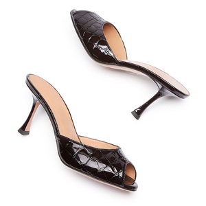Pumps d'été pour femmes de haute qualité, chaussures sexy à enfiler, chaussures pour femmes, imprimé crocodile, bout ouvert, talons hauts, <span class=keywords><strong>mules</strong></span> - Product Image 2