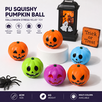 Ballons anti-stress citrouille d'Halloween en PU, jouets moelleux en vrac, cadeaux de fête, stock d'usine, logo personnalisé, couleur, taille, OEM, ODM