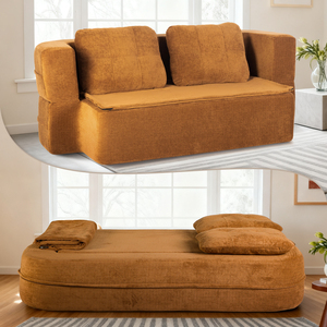 Sofá Cama Convertible Queen de 78 Pulgadas, Modelo Cloud, sin Estructura, con Manta, Tela Scott, Sofá Modular de Dos Plazas, Esponja de Alta Densidad, Sin Necesidad de Ensamblaje - Product Image 1