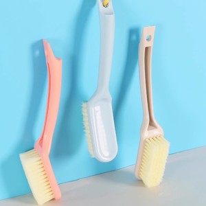 <b>Shoe</b> Brush <b>Soft</b> Nylon Bristle With Hanging Loop For Cleaning <b>Shoes</b> Household Use Beige Pink Blue - Product Image 1