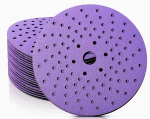 6 inch ô tô chà nhám đĩa móc và vòng lặp đĩa mài mòn 6 "P240 Vòng không làm tắc nghẽn màu tím gốm cát giấy đĩa - Product Image 1