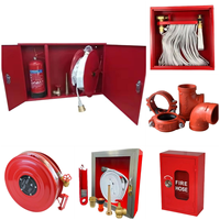 Armoire à double porte pour enrouleur de tuyau d'incendie avec compartiment pour extincteur, ensemble de boîte d'hydrant mural