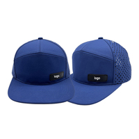 Casquette de course 6 panneaux en nylon imperméable à séchage rapide, personnalisable avec logo en cuir, pour l'extérieur