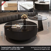 2025 Nouveau modèle noir table basse en verre table basse moderne