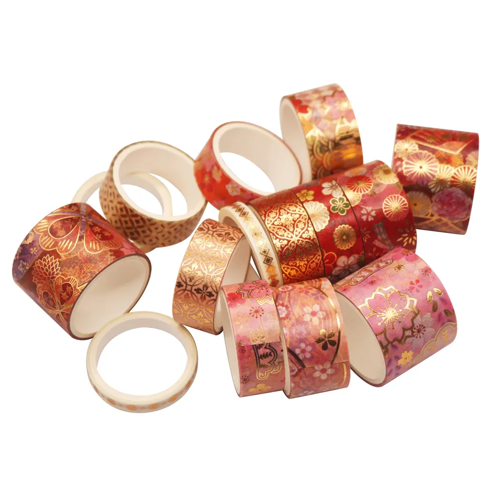 Heißprägung Deluxe-Design Washi-Band Verpackungsmuster kundenspezifisches wunderschönes einseitiges umweltfreundliches kundendefiniertes Aufkleberband