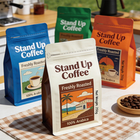 Bolsas de Empaque para Café de Fondo Plano de Alta Calidad de 250g y 500g, Bolsas de Empaque para Alimentos, Bolsa con Cierre para Granos de Café