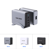 Chargeur de bureau multi-ports Tommox 200W à charge rapide en gros, chargeur USB C pour plusieurs téléphones portables, ordinateur portable, chargeur Gan 100W, normes européennes