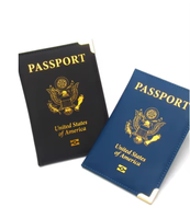 Portefeuille de voyage en cuir PU avec logo personnalisé, style américain, porte-cartes ouvert avec fente pour billet, pour passeport et autres documents