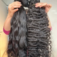 Rambut Manusia Mentah 100% Tanpa Proses, Rambut Keriting India, Donor Tunggal, Rambut Keriting Burma, Bundel Rambut Alami