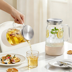 Jarra de Agua de Vidrio Little Bear de 1.8L, Gran Capacidad, para Preparación en Frío, Uso Doméstico, Color Beige - Product Image 3