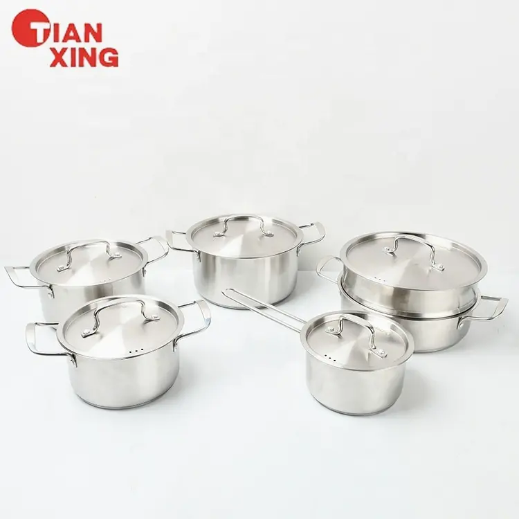 Tianxing Geschirrs püler Sicheres Küchen zubehör 11 Stück Edelstahl Suppen töpfe Antihaft-Kochgeschirr-Sets Kochtopf-Set
