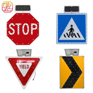 Cartello Stradale Riflettente LED Elettrico in Alluminio, Alimentato a Energia Solare, Segnale di Avvertimento per Corsie - Product Image 2
