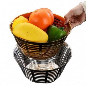 Panier de levage pour pain en rotin naturel rond de qualité supérieure, panier à légumes et fruits robuste en acier inoxydable - Product Image 1