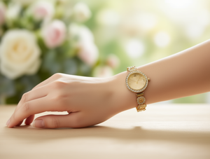 Orologio da Donna Placcato Oro con Quadrante Luminoso e Cinturino in Lega, Accessorio di Moda - Product Image 2