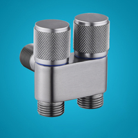 Válvula Angular de Doble Salida al por Mayor para Inodoro, Lavadora, Calentador de Agua, Válvula de Cierre, Válvula Angular de Doble Salida para el Hogar