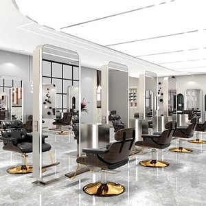 Miroir LED <span class=keywords><strong>double</strong></span> face pour la coupe de cheveux Station de salon moderne pour le salon de salon - Product Image 1