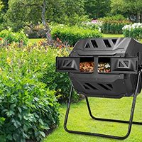 Composteur rotatif de jardin 160L, bac à compost rotatif, baril à compost sans BPA, outil de jardinage, composteur avec support métallique