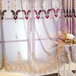 على الطراز الأوروبي على الوجهين الشنيل المخملية مطرزة ستائر شاش الأزهار ستائر غرفة نوم لغرفة المعيشة - Product Image 6