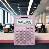 Calculatrice solaire électronique de bureau à 12 chiffres avec logo personnalisé, certifiée CE ROHS, double alimentation, en plastique rose