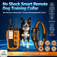 Großhandel Schockfreies Smart-Fernbedienungs-Hundetrainingshalsband Wiederaufladbar Bellkontrolle Vibration Piepton Sicher Human Premium Gummiert
