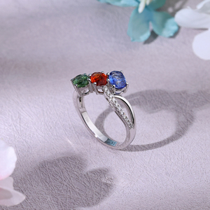 Bague de luxe personnalisée en or massif 14 carats avec saphir taille ovale et diamants naturels – Bague de fiançailles classique pour mariage - Product Image 4