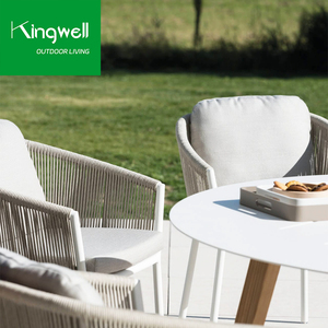 Sedia da Esterno in Alluminio con Design di Tendenza e Corda, Impermeabile e Confortevole, di Alta Qualità per Giardino, Piscina, Balcone e Ristorante - Product Image 2