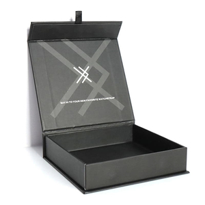 Custom High End Cardboard Luxury Watch <b>Boxes</b> Packaging Manufacturer Matte <b>Magnetic</b> <b>Gift</b> Box With Ribbon Black - Product Image 2