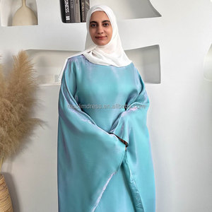 Habib Nuevo Estilo <span class=keywords><strong>Kaftan</strong></span> Abaya con Mangas Murciélago, Venta Directa de Fábrica, Vestido Abaya Brillante con Mangas Murciélago para Mujeres Musulmanas - Product Image 2