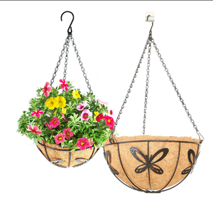 Pots de fleurs biodégradables ronds en fer métal de qualité fibre <span class=keywords><strong>pot</strong></span> de jardin pour pots en fibre de <span class=keywords><strong>coco</strong></span> paniers suspendus - Product Image 1